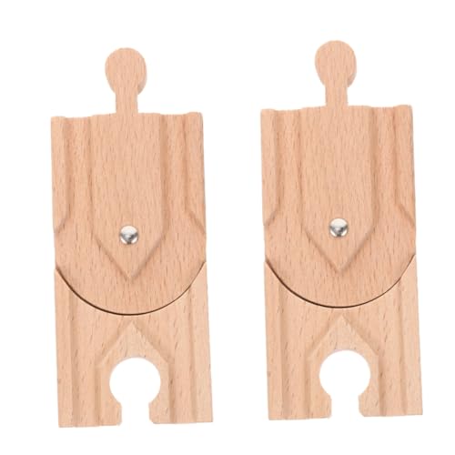 Hohopeti 2 Stück Holzeisenbahn Zubehör DIY Schienen Holz für Fördert Feinmotorik und Kreativität Stabiler Nachbau für Zugspielzeug Jungen Mädchen Kompatibel mit Montessori Eisenbahn von Hohopeti