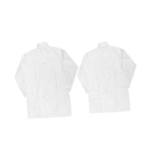 Hohopeti 2 Stück Laborkittel Xl Baumwolle Atmungsaktive Leichte Weiße Labormäntel für Kleinkinder und Ältere Vielseitig für Wissenschaft Rollenspiele und Partys von Hohopeti