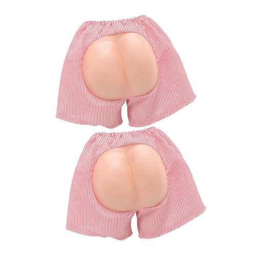 Hohopeti 2 Stück Lustige Fake Butt Shorts für Männer Trick Shorts mit Freiliegendem Gesäß für Hochzeiten Junggesellenabschiede und Spaßige Partys Kostüm für Prank Spiele von Hohopeti
