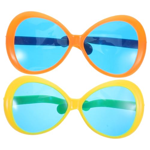 Hohopeti 2 Stück Lustige Hawaiianische Sonnenbrille Große Kostümbrille für Strandpartys Sommerurlaub und Fotorequisiten Leicht und Tragbar Perfektes Partyzubehör von Hohopeti