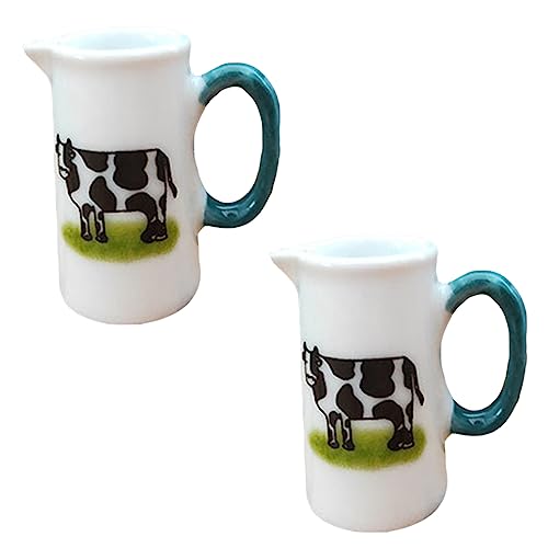 Hohopeti 2 Stück Mini Milchbecher Keramikbecher Miniatur Mini House Toys Kinderspielzeug von Hohopeti