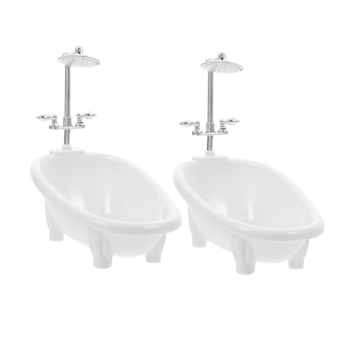 Hohopeti 2 Stück Miniatur Badewanne Modell für Puppenhaus Elegantes Badezimmer Zubehör mit Duschspray für Kreatives und Gestaltung von Miniaturszenen Hohopeti 2 Stück Miniatur Badewanne Modell für Puppenhaus Elegantes Badezimmer Zubehör mit Duschspray für Kreatives und Gestaltung von Miniaturszenen von Hohopeti