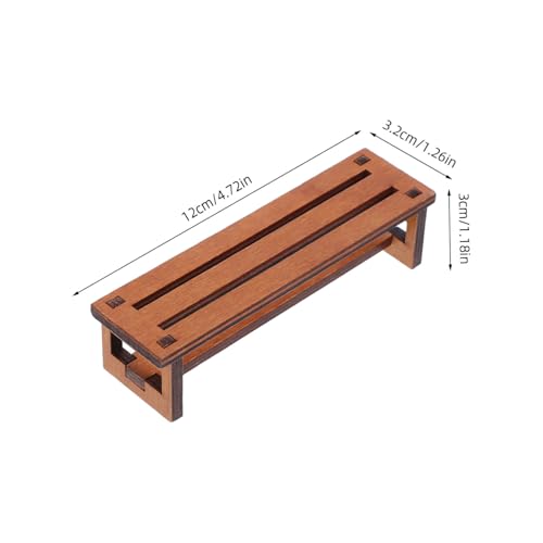 Hohopeti 2 Stück Miniatur Hocker Retro Holz Miniaturmöbel Langlebig Vintage Miniaturstuhl Dekoration für Puppenhaus Gartenmöbel Micro Landschaft Zubehör von Hohopeti