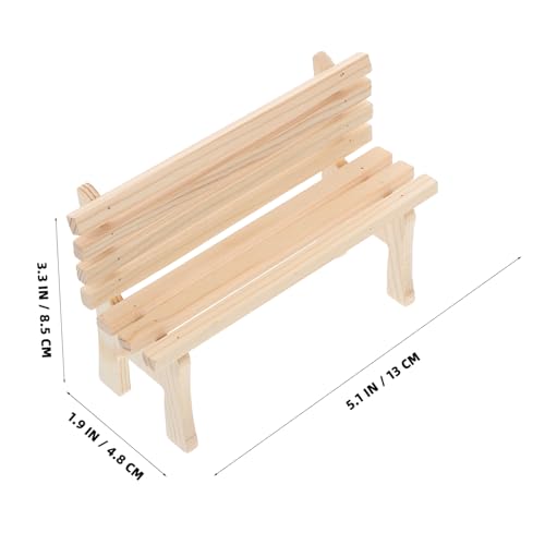 Hohopeti 2 Stück Miniatur Holzbank Teilig Puppenhaus Möbel Modell Kleine Sitzbank Deko für Wohnzimmer Schlafzimmer Küche Vielseitige Puppenmöbel Zubehör von Hohopeti