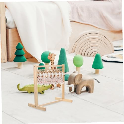 Hohopeti 2 Stück Miniatur Puppen Kleiderbügel aus Holz Stabiles Fein Poliertes Puppenmöbel für Puppenkleiderschrank Platzsparender Garderobenständer für Puppenkleidung Langlebiges Zubehör von Hohopeti