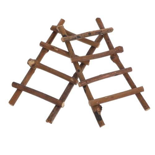 Hohopeti 2 Stück Miniatur Rattan Leiter Natürliche Dekoration für Miniaturszenen und Garten DIY Mikro Landschaft Vielseitige Fotografie Requisiten von Hohopeti