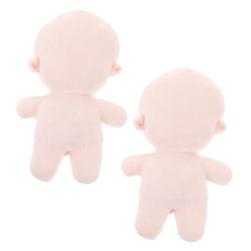 Hohopeti 2 Stück Plüschpuppe mit Skelettrahmen und Glattem Finish Widerstandsfähiges DIY Bastelset Niedliche Blanko Stoffpuppe für Weiche Robuste Samtpuppe zum Selbstgestalten von Hohopeti