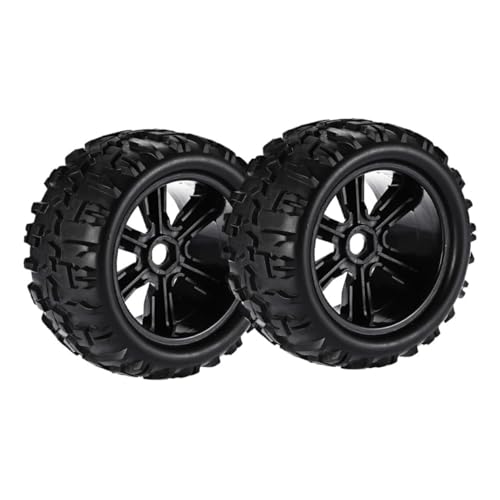 Hohopeti 2 Stück Rc Truck Reifen und Felgen Durchmesser Offroad Vollreifen mit Stabilem Grip Kompatibel für Traxxas Rc Auto Zubehör von Hohopeti