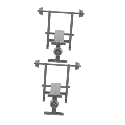 Hohopeti 2 Stück Realistische Gym Zubehör für Puppenhaus Gewichte und Bank für Kreative DIY Projekte für Miniatur Landschaften und Puppenhausdekoration von Hohopeti