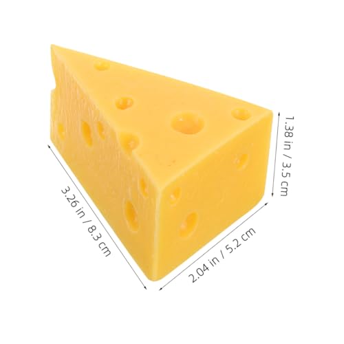 Hohopeti 2 Stück Realistisches Käsemodell Dreieckige Käse Dekorationen aus Leichtem Langlebigem Material für Bäckerei schaufenster Küchendeko und Food Props von Hohopeti