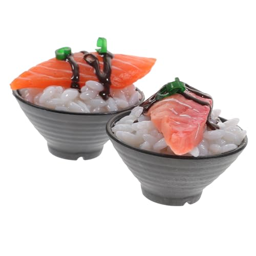 Hohopeti 2 Stück Realistisches Spielküche Essen mit Rindfleischreis und Königslachs Sushi Detailgetreue Spielnahrung für Kinderküchen Vielseitig als Dekoration Fotorequisite und von Hohopeti