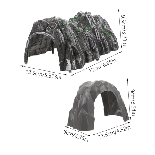 Hohopeti 2 Stück Simuliertes Zugtunnel Modell aus Robustem Kunststoff mit Kleiner Felsenhöhle Realistisches Eisenbahn zubehör für Modelleisenbahn Landschaftsgestaltung von Hohopeti