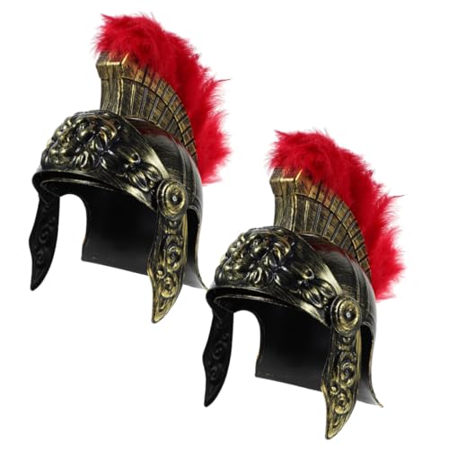 Hohopeti 2 Stück Teiliges Antikes Römisches Soldatenhelm mit Löwenprägung und Roter Federbusch Langlebiger Kunststoff Komfortabel für Cosplay Fasching Historische Kostüme und Mottopartys Hohopeti 2 Stück Teiliges Antikes Römisches Soldatenhelm mit Löwenprägung und Roter Federbusch Langlebiger Kunststoff Komfortabel für Cosplay Fasching Historische Kostüme und Mottopartys von Hohopeti