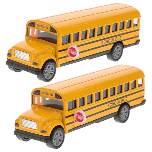 Hohopeti 2 Stück Teiliges Bus Modell aus Robustem Legierungsmaterial Pull Back Funktion Sichere Schulbus Spielzeuge für Kleinkinder Jahre Handliche Sammeln von Hohopeti