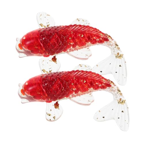 Hohopeti 2 Stück Teiliges Crystal Koi Fischset Handgefertigte Glücksbringer Figuren aus Robustem Kristall Dekorativ für Zuhause oder Büro als für Aquarienliebhaber von Hohopeti