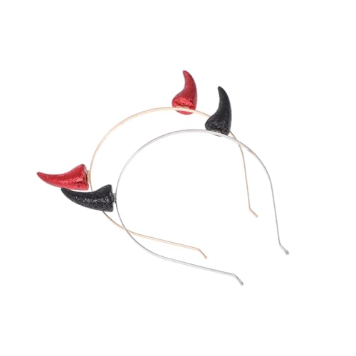 Hohopeti 2 Stück Teiliges Halloween Teufelshörner Haarreif Schwarzes und Rotes Horn Stirnband Langlebig Leicht Kreative Party Kopfbedeckung für Karneval Cosplay Kostüm und Hohopeti 2 Stück Teiliges Halloween Teufelshörner Haarreif Schwarzes und Rotes Horn Stirnband Langlebig Leicht Kreative Party Kopfbedeckung für Karneval Cosplay Kostüm und von Hohopeti