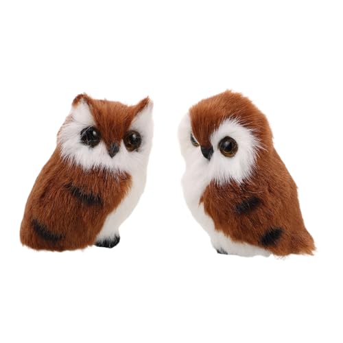 Hohopeti 2 Stück Teiliges Kleine Braune Plüsch-eulen Weiche Kuscheltiere für Jungen und Mädchen Realistische Stofftiere als Kinderzimmerdeko und von Hohopeti