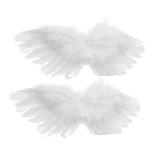 Hohopeti 2 Stück Teiliges Kleine Engelsflügel für Puppen Weiße Simulation Federn Weiche Bequeme mit Feinen Einfach zu Befestigenden Bändern Dekorativ und Langlebig für Puppendekoration von Hohopeti
