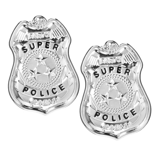 Hohopeti 2 Stück Teiliges Kleines Silbernes Cosplay Party Zubehör Leichtes Langlebiges Polizeimarke Pin für Halloween Kostüm und Rollenspiel Hohopeti 2 Stück Teiliges Kleines Silbernes Cosplay Party Zubehör Leichtes Langlebiges Polizeimarke Pin für Halloween Kostüm und Rollenspiel von Hohopeti