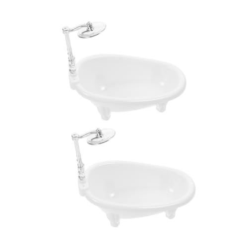 Hohopeti 2 Stück Teiliges Miniatur Badezimmer Badewannen Modell Weiße Puppenhaus Badewanne Kompakt und Detailreich Zubehör für Kreatives Rollenspiel und Puppenhaus Dekoration Hohopeti 2 Stück Teiliges Miniatur Badezimmer Badewannen Modell Weiße Puppenhaus Badewanne Kompakt und Detailreich Zubehör für Kreatives Rollenspiel und Puppenhaus Dekoration von Hohopeti