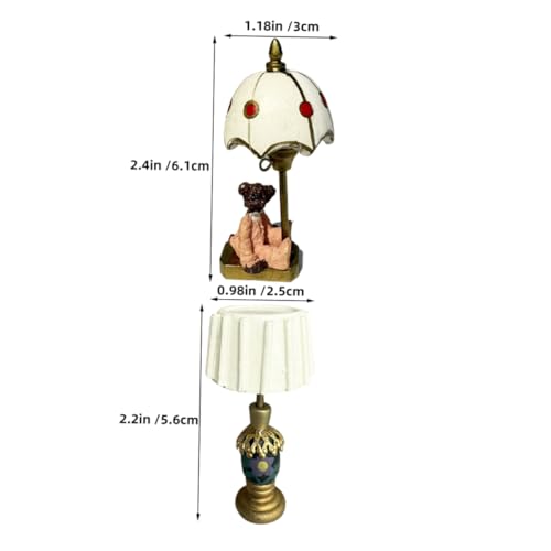 Hohopeti 2 Stück Teiliges Miniatur Puppenhaus Lampen Winzige Tischlampen mit Weißem Schirm und Bärendesign Vielseitige Miniaturbeleuchtung für Puppenmöbel Dekoration für Schlafzimmer und Hohopeti 2 Stück Teiliges Miniatur Puppenhaus Lampen Winzige Tischlampen mit Weißem Schirm und Bärendesign Vielseitige Miniaturbeleuchtung für Puppenmöbel Dekoration für Schlafzimmer und von Hohopeti
