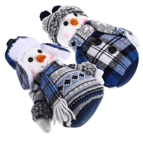 Hohopeti 2 Stück Teiliges Niedliche Schneemann Dekofiguren aus Weihnachtliche Winterdekoration Wackelnde Skifahrer Schneemänner Festliche Tisch und Fensterdeko für Weihnachten von Hohopeti