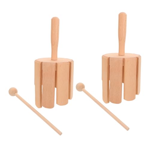 Hohopeti 2 Stück Teiliges Orff Holz-Instrument Rhythmus Percussion mit Schlägel Montessori Musikinstrument für Kleinkinder Langlebiges Naturholz für Frühe Musikalische von Hohopeti