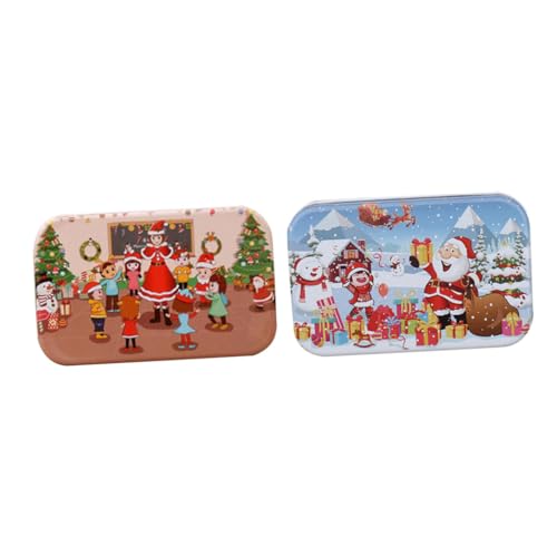 Hohopeti 2 Stück Weihnachtliches Holzpuzzle Teilig Kinderpuzzle aus Sicherem Holz Pädagogisches Steckspielzeug Hand Auge Koordination und Geistiger Entwicklung Geeignet Ab Jahren von Hohopeti