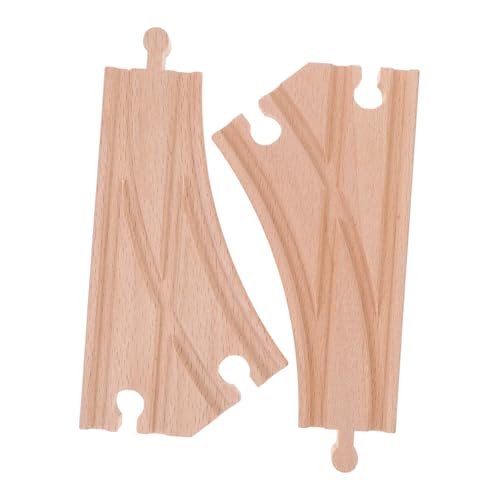Hohopeti 2 Stück Zubehör Für Holzeisenbahnschienen Modelleisenbahnzubehör Ersatzschienen Holzschienen Für Züge Lehrzug Holzschienen Gegabelte Eisenbahnschienen Khaki von Hohopeti