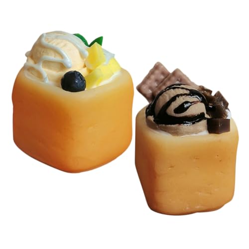 Hohopeti 2stücke Miniatur-Eiscreme Eistoast-Modell Teiliges Mini-Spielzeug Für Puppenhaus-küche Puppenhaus-Dekoration Mikro-landschaftsspielzeug von Hohopeti