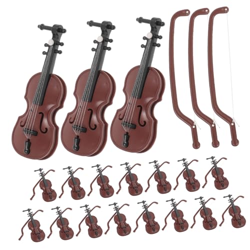 Hohopeti 20 Sätze Teiliges Miniatur Violin Modelle aus Holzmaserung Weihnachtsdekoration für Tisch Fein Verarbeitet Glatte Oberfläche als DIY Anhänger und für Fördert Kreativität und von Hohopeti