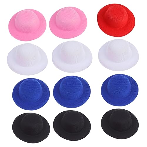 Hohopeti 20 Stück Mini Hüte Anhänger DIY Bastelzubehör Filz in Rot Blau Handgefertigte Miniatur Hüte für Mädchen Schmuck Dekoration Langlebig und Vielseitig von Hohopeti