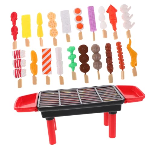 Hohopeti 20 Stück Teiliges BBQ Grill Spielset mit Realistischem Grillzubehör und Spielessen Interaktives Kochspielzeug für Jungen und Mädchen Ab Jahren Lebensechte Kinderküche Zubehör für von Hohopeti