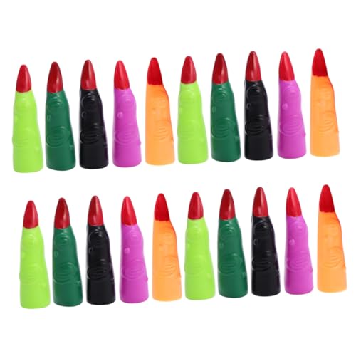 Hohopeti 20 Stück Teiliges Halloween Fake Finger Nagelset in Schwarz Orange Violett und Grün Leichte Nägel für Gruselige Cosplay Requisiten und Partydekoration für Halloween Kostüm und Hohopeti 20 Stück Teiliges Halloween Fake Finger Nagelset in Schwarz Orange Violett und Grün Leichte Nägel für Gruselige Cosplay Requisiten und Partydekoration für Halloween Kostüm und von Hohopeti