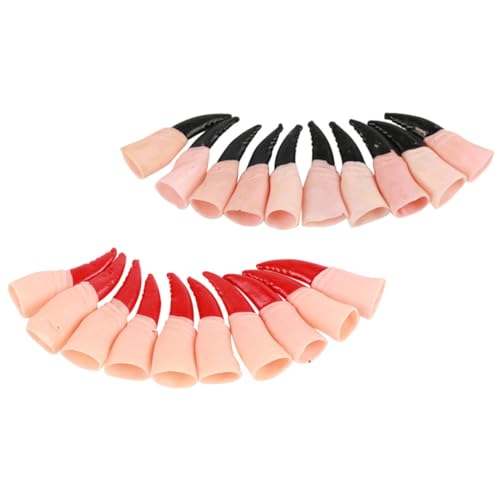 Hohopeti 20 Stück Teiliges Halloween Hexenfinger Realistische Lange Fingernägel Multifunktional als Party und Cosplay Zubehör Rote und Schwarze Farbkombination Gruselige Nageldekoration für Hohopeti 20 Stück Teiliges Halloween Hexenfinger Realistische Lange Fingernägel Multifunktional als Party und Cosplay Zubehör Rote und Schwarze Farbkombination Gruselige Nageldekoration für von Hohopeti