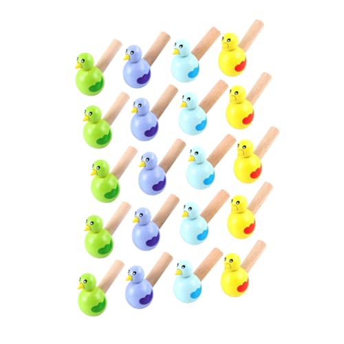 Hohopeti 20 Stück Teiliges Hölzerne Vogel pfeifen Bunte Cartoon trillerpfeifen Lustiges für Musikalischen und Kreativen Entwicklung als Geschenk für Mädchen und Jungen Zufällige Farbe von Hohopeti