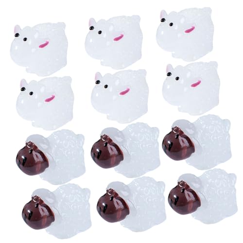 Hohopeti 20 Stück Teiliges Mini Schaf Figuren Leuchtende Resin Tierfiguren Kreative Miniatur Dekoration für Garten Schreibtisch Puppenhaus Büro für Mikro landschaften und DIY Projekte von Hohopeti