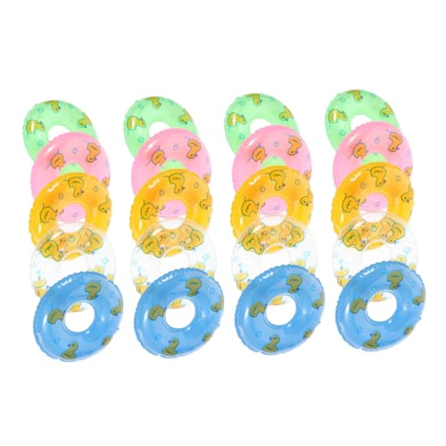 Hohopeti 20 Stück Teiliges Mini Schwimmring Kleine Bunte Schwimmringe Deko Niedliche Miniatur Schwimmband Ornamente für Puppenhaus Partydekoration Kreative Bastelspielzeuge von Hohopeti