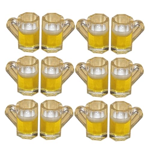 Hohopeti 20 Stück Teiliges Miniatur Bierkrug aus Robustem Resin Realistisch Gestaltete Mini Trinkbecher für Puppenhaus Dekoration Farblich Sortierte Mini Biergläser als von Hohopeti