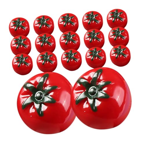 Hohopeti 20 Stück Teiliges Miniatur Tomaten Modell Realistisch Gestaltete Künstliche Früchte aus Widerstandsfähigem Harz Vielseitig Einsetzbar für Dekoration Puppenhaus und DIY Schmuck von Hohopeti