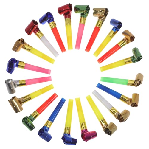 Hohopeti 20 Stück Teiliges Party Kinderpfeifen mit Langem Nasendesign Bunte Kindertröten als Lärm und Mitgebsel für Geburtstagsfeiern und Festlichkeiten Zufällige Farbe von Hohopeti