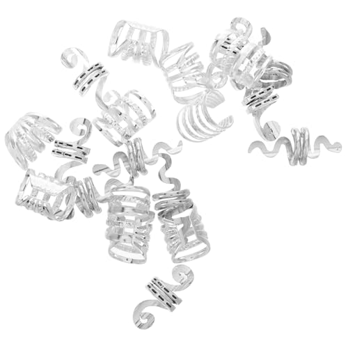 Hohopeti 20 Stück Teiliges Silberne Dreadlock Schmuck Ringe aus Robustem Metall Vielseitige Haar Dekorationen für Frauen Trendige Braids Charms für DIY Flechtfrisuren bei Partys und Hohopeti 20 Stück Teiliges Silberne Dreadlock Schmuck Ringe aus Robustem Metall Vielseitige Haar Dekorationen für Frauen Trendige Braids Charms für DIY Flechtfrisuren bei Partys und von Hohopeti