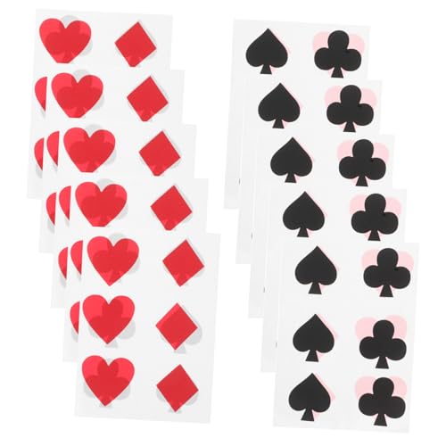 Hohopeti Cup House Sticker Poker Aufkleber 24er Pack Kartenaufkleber Für Poker Sets Klebeaufkleber von Hohopeti