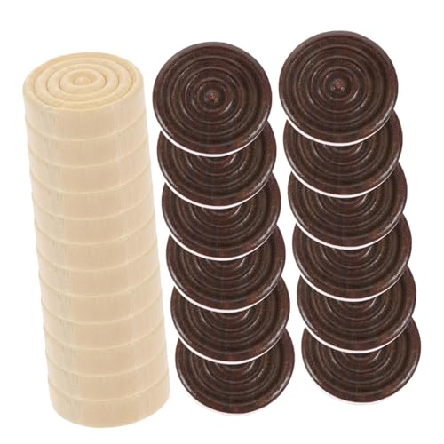 Hohopeti 24 Stück Teiliges Holzspielsteine für Dame und Runde Glatte Oberfläche Robustes Sicheres Holzmaterial Tragbar und Einsetzbar als Ersatz oder Hohopeti 24 Stück Teiliges Holzspielsteine für Dame und Runde Glatte Oberfläche Robustes Sicheres Holzmaterial Tragbar und Einsetzbar als Ersatz oder von Hohopeti