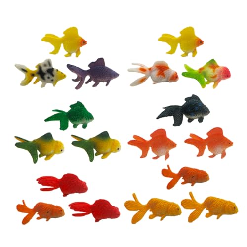 Hohopeti 24 Stück Teiliges Mini Goldfisch Figuren aus PVC Realistische Detailgetreue Aquarium Deko Farbenfrohe Künstliche Meereslebewesen für Terrarien Wohn Bürodekoration Hohopeti 24 Stück Teiliges Mini Goldfisch Figuren aus PVC Realistische Detailgetreue Aquarium Deko Farbenfrohe Künstliche Meereslebewesen für Terrarien Wohn Bürodekoration von Hohopeti