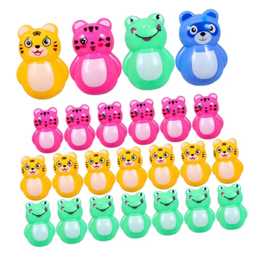 Hohopeti 24 Stück Teiliges Mini-tier Robuste Mini-tumbler-skulpturen Kreative Hand-auge-koordination Bunte Tischdekoration für Kinderzimmer Büro und von Hohopeti