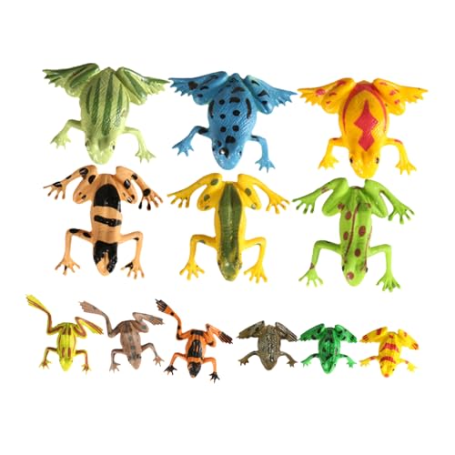 Hohopeti 24 Stück Teiliges Miniatur Frosch Modellspielzeug Realistische Amphibien Nachbildung Pädagogisches Tiermodell für Detailgetreu und Langlebig als Dekoration und Lernspielzeug von Hohopeti