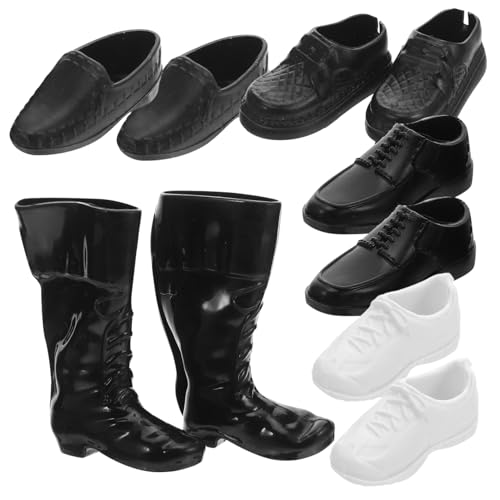 Hohopeti 25 Paare Puppenverkleidungsschuhe Puppenstiefel Minischuhe für Puppen Puppenhausschuhe Miniaturschuh Mini-Schuhe Puppe Schuhe Plastik Schwarz von Hohopeti