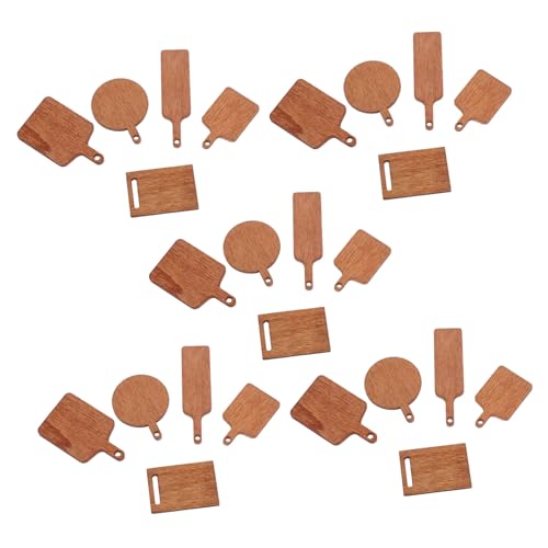 Hohopeti 25 Stück Miniaturfutter Und Mit Hackingplatine Mini-küchenschneidebrett Puppenhauszubehör Kleines Schneidebrett Aus Holz Mini Doll House Kitchen Ware Light Brown Hölzern von Hohopeti