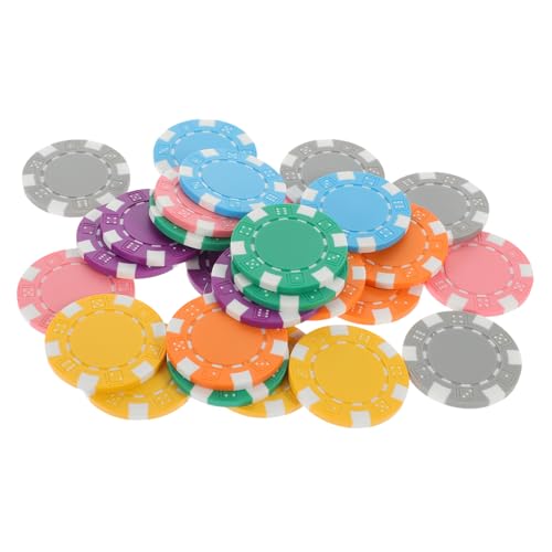 Hohopeti 28 Stück Mehrfarbige kleine runde Spielchips mit glatter Oberfläche praktische Marker für Kartenspiele und Zählchips langlebiges PP Material 28 Stück 7 Farben gemischt von Hohopeti
